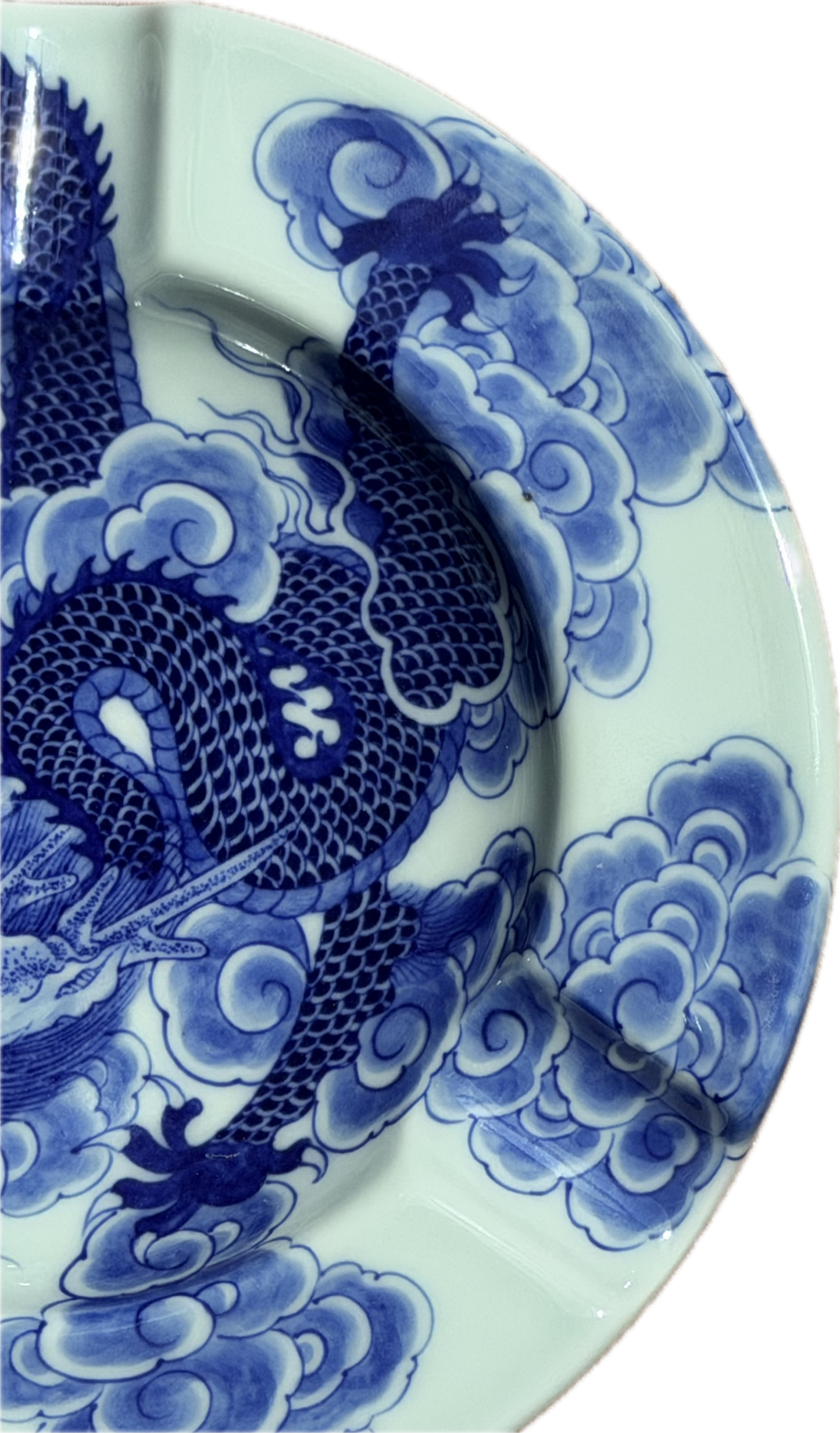 Jingdezhen Hand-Painted Wood-Fired Dragon Cigar Ashtray · One of a Kind