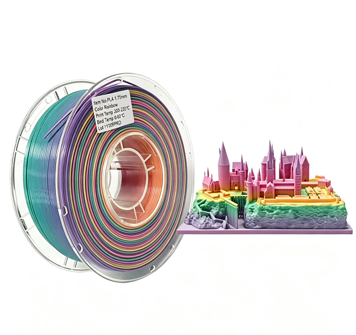 PLA Rainbow 3D Print Filament 1.75mm/1KG