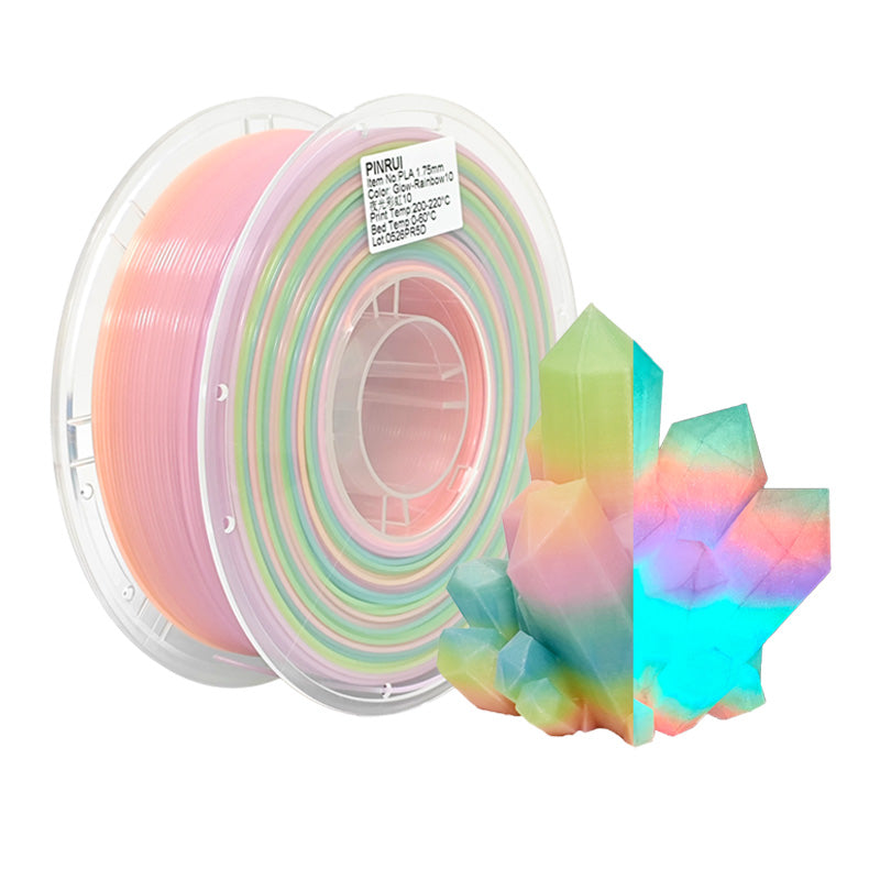 Color Shift Luminous PLA Filament Daytime Rainbow Night Glow 3D Material