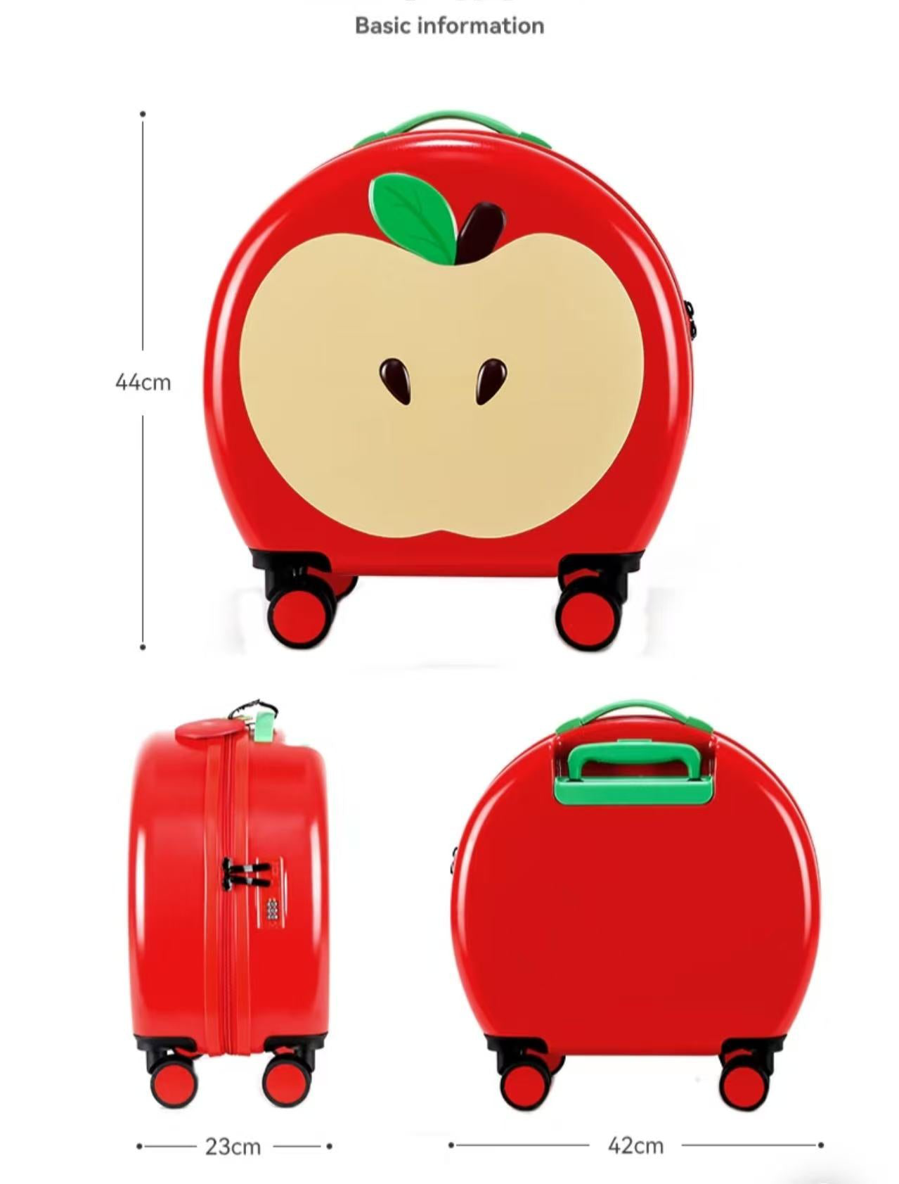 Apple-Themed Kids' Luggage