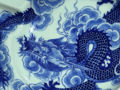 Jingdezhen Hand-Painted Wood-Fired Dragon Cigar Ashtray · One of a Kind