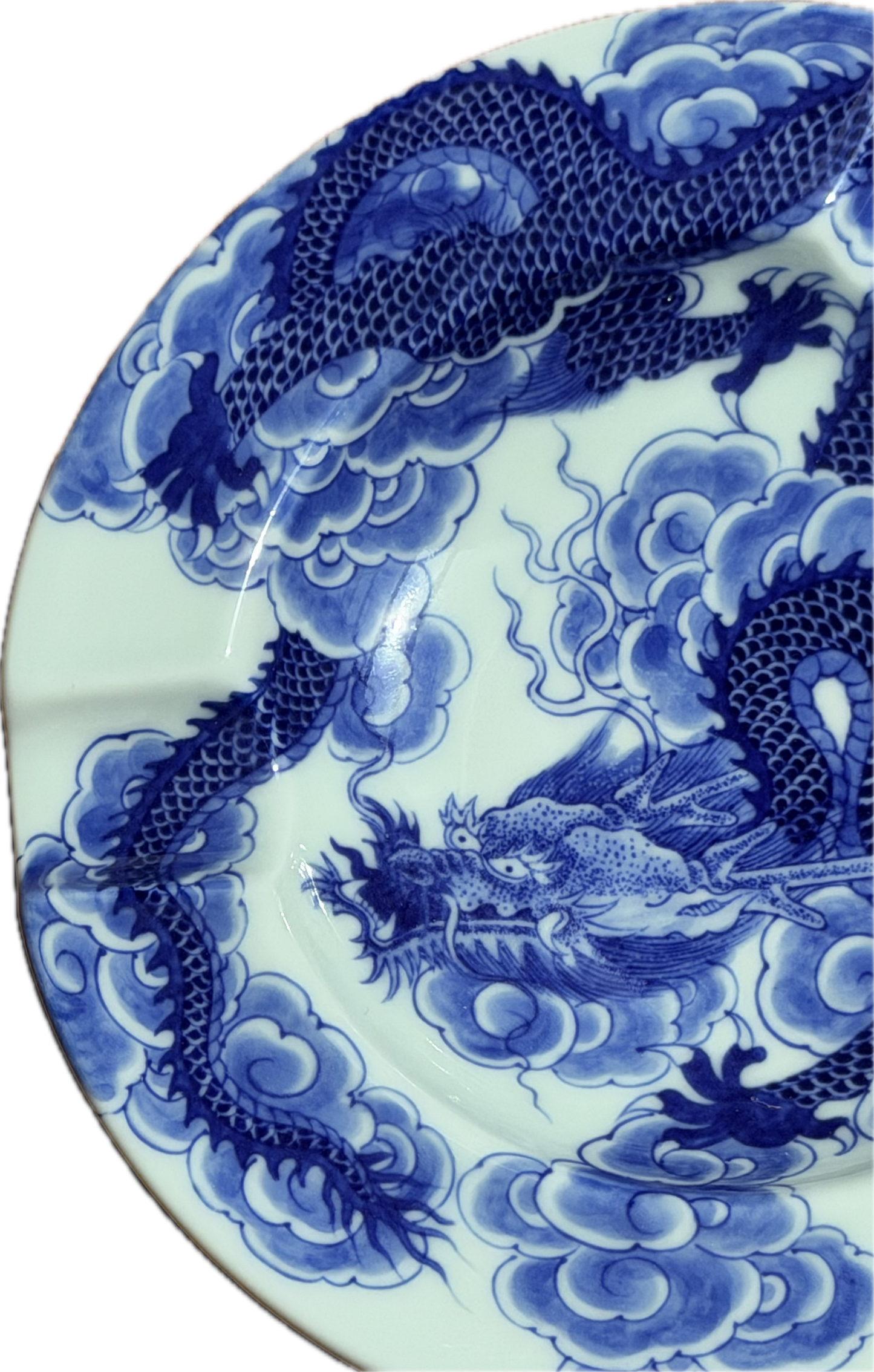 Jingdezhen Hand-Painted Wood-Fired Dragon Cigar Ashtray · One of a Kind