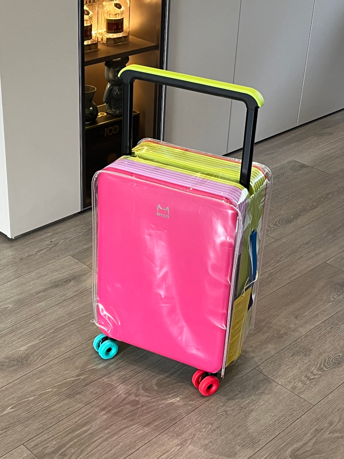 Color Block Design Suitcase