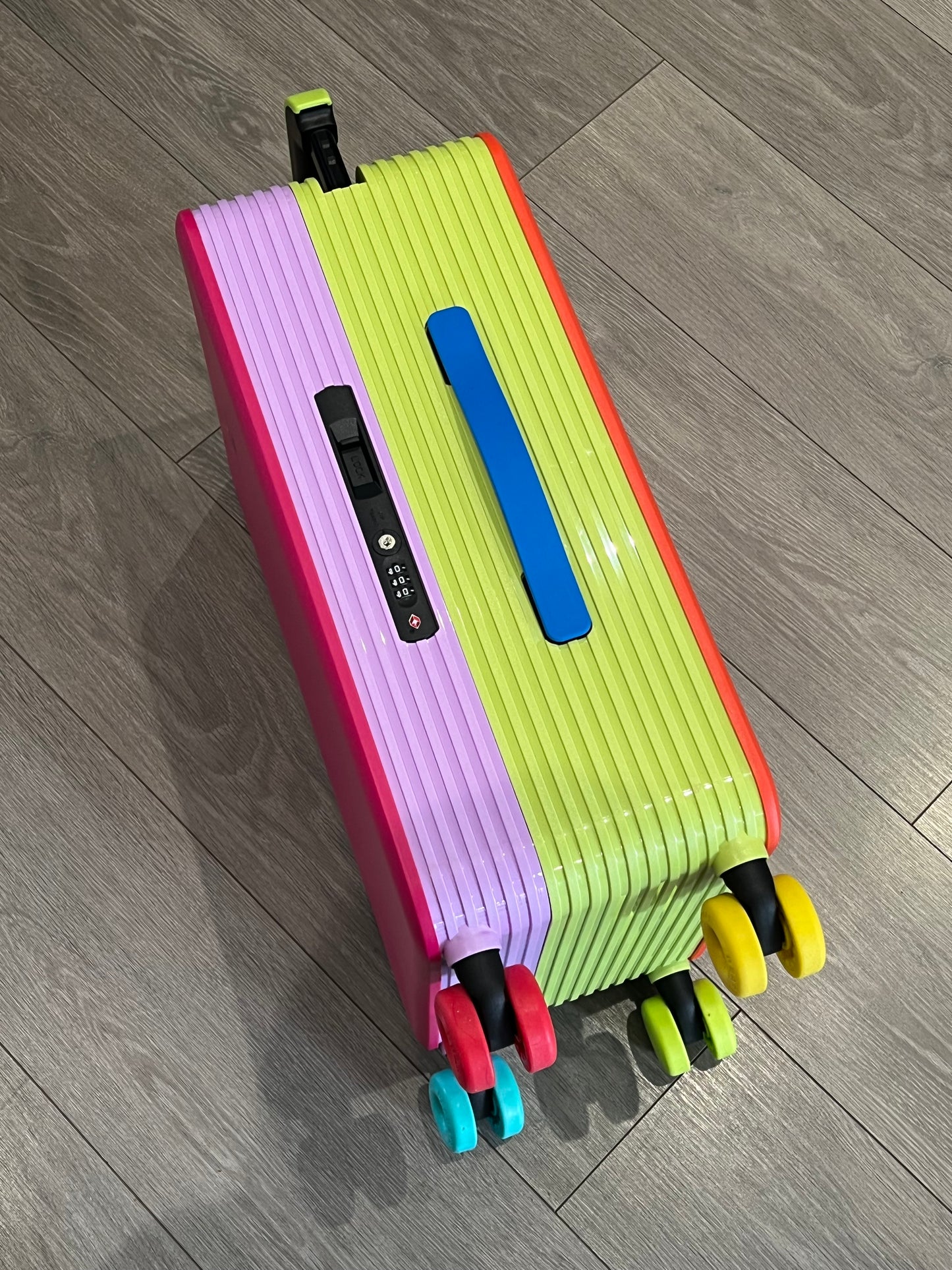 Color Block Design Suitcase