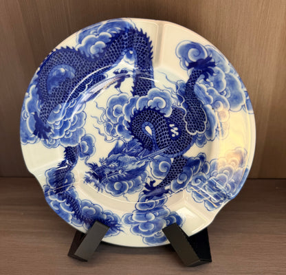 Jingdezhen Hand-Painted Wood-Fired Dragon Cigar Ashtray · One of a Kind