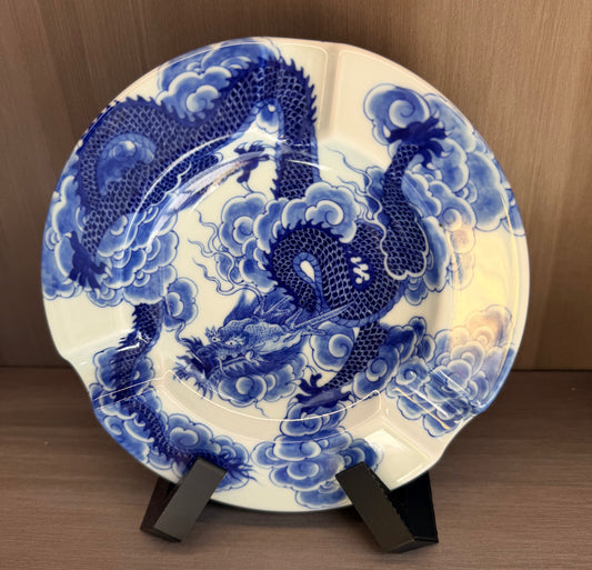 Jingdezhen Hand-Painted Wood-Fired Dragon Cigar Ashtray · One of a Kind